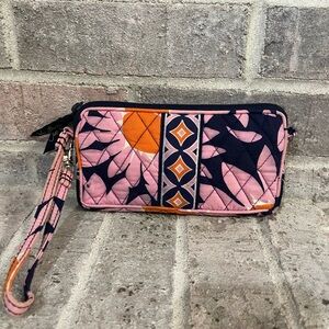 Vera Bradley Pink and Orange Patterned Wristlet